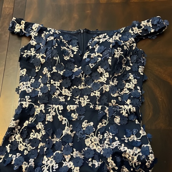 XSCAPE Off-the-Shoulder Embroidered Floral Lace Gown - Picture 12 of 17